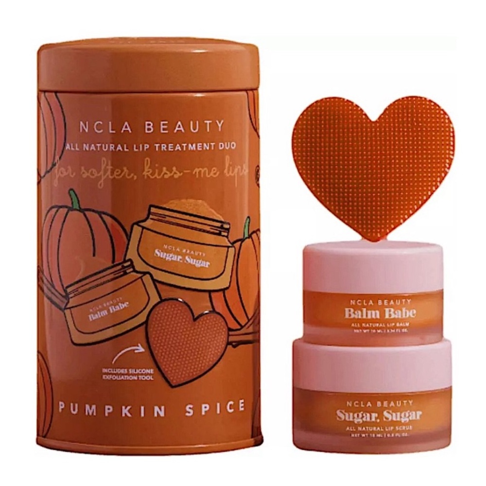 NCLA Beauty Pumpkin Spice 3-Piece Lip Care Set: Lip Care Duo + Lip Scrubber